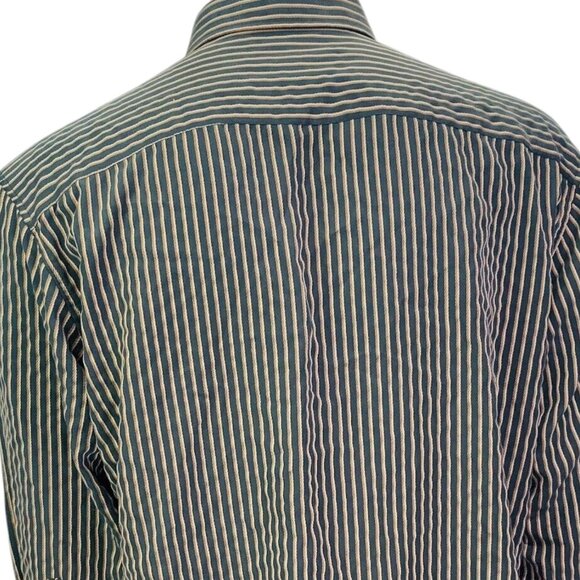 Bugatchi Uomo Mens Classic Fit Shirt Modal Blend Striped Black Size XXL 2XL - Picture 7 of 12